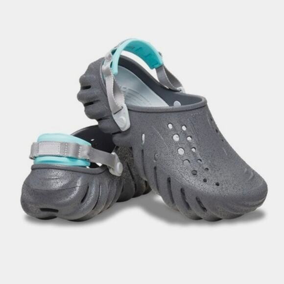 Crocs Echo Grey/Blue Unisex Clogs- M 10- W 12